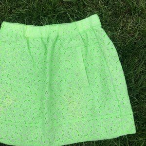Cream and neon green skirt